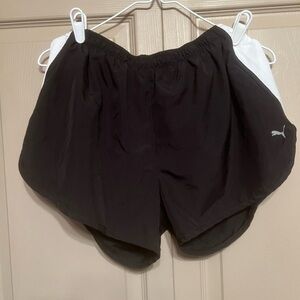 Puma Women's Black and White Athletic Shorts